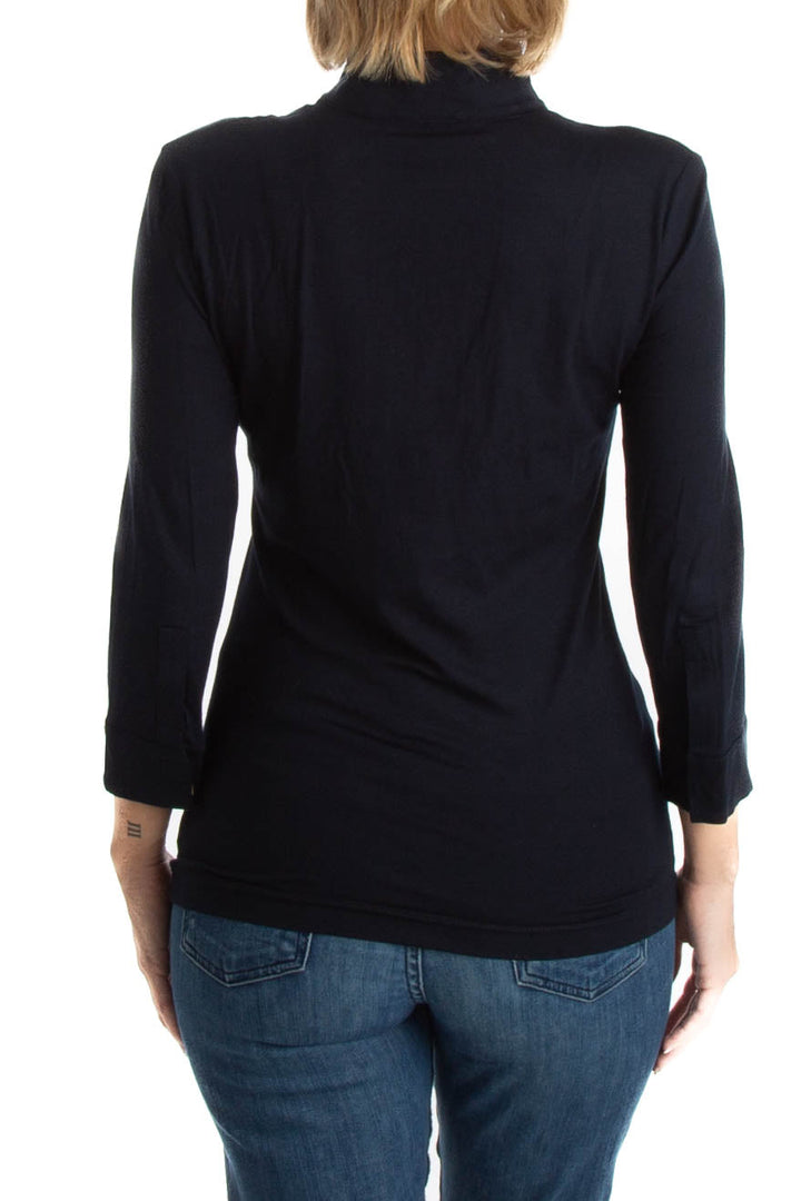Blusa Akris Punto azul, vista lateral – ClosetRehab