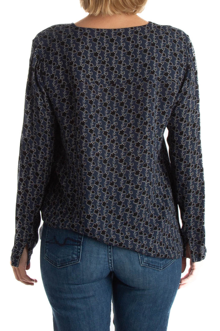 Blusa Theory azul, vista lateral – ClosetRehab
