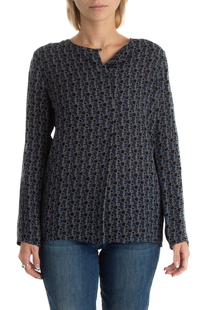 Blusa Theory azul, vista frontal – ClosetRehab