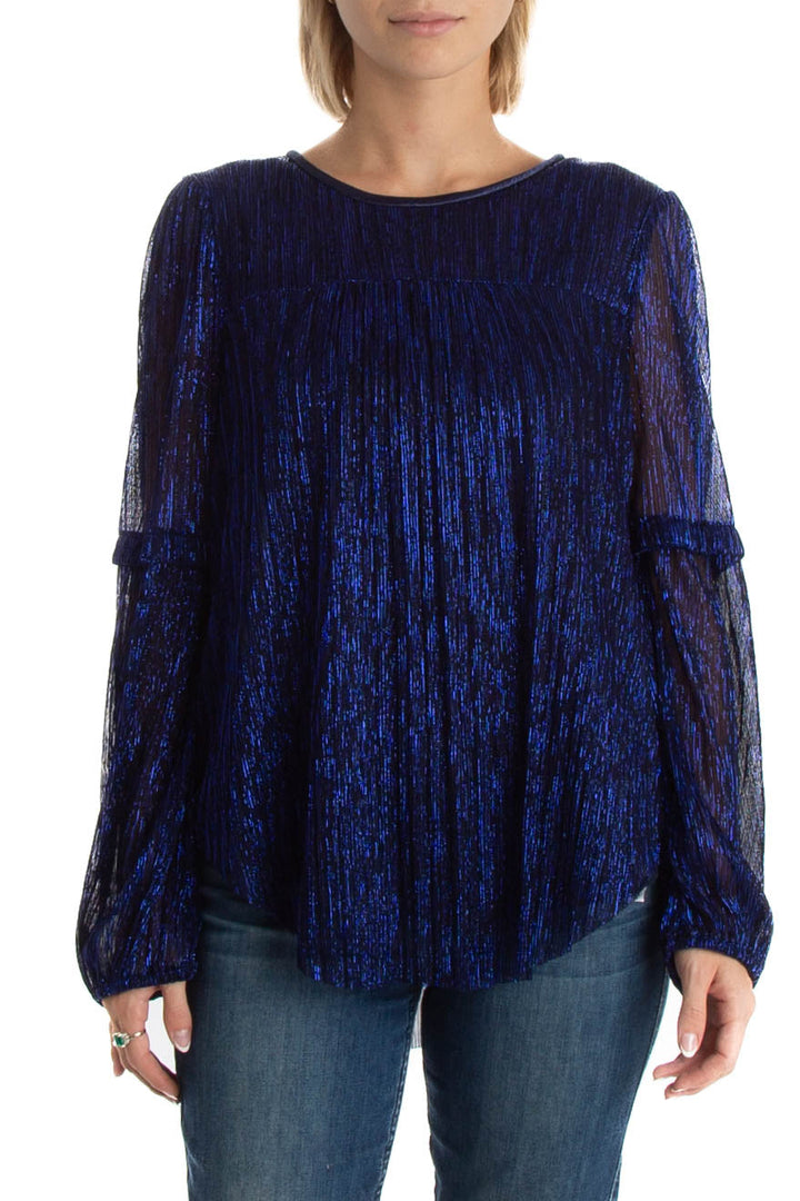 Blusa BCBG Maxazria azul, vista frontal – ClosetRehab