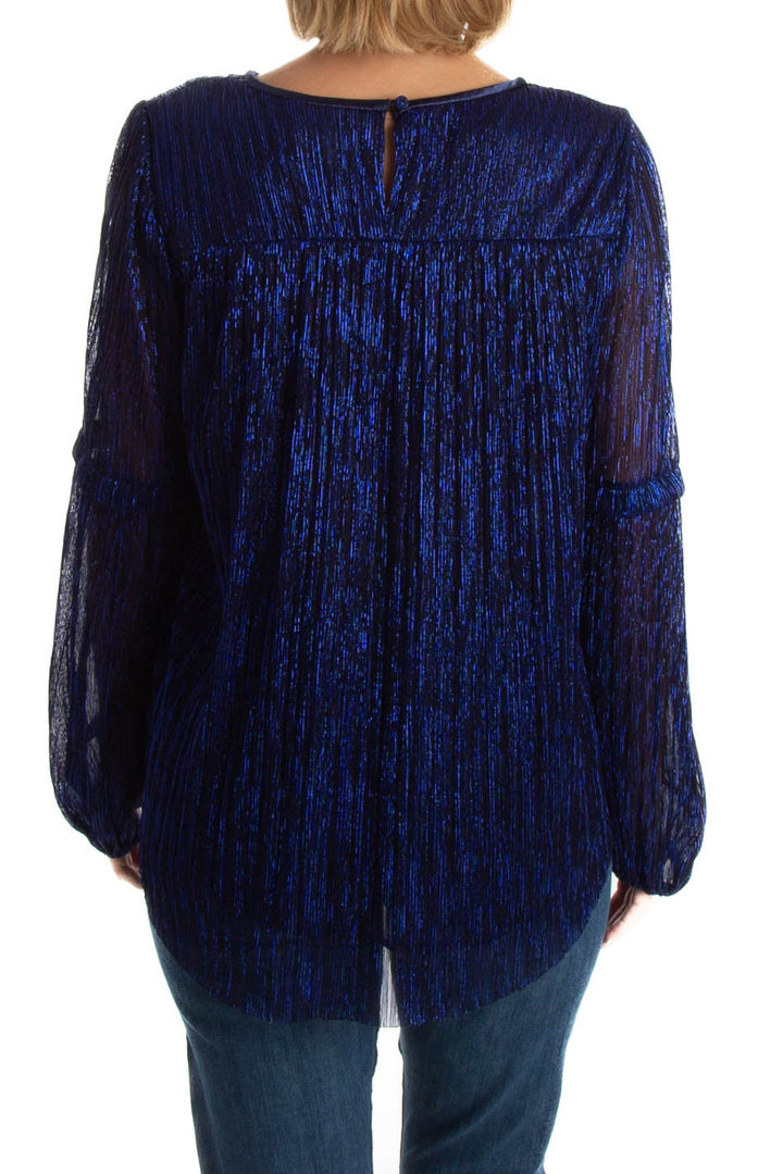 Blusa BCBG Maxazria azul, vista lateral – ClosetRehab