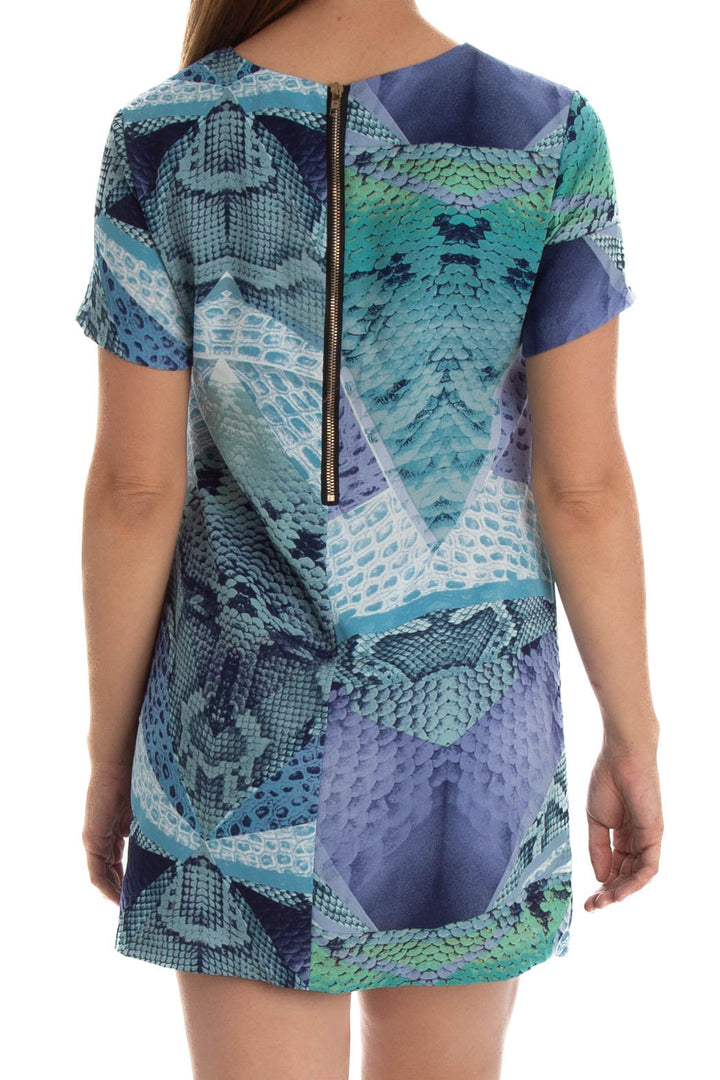 Vestido Olivaceous azul, vista lateral – ClosetRehab