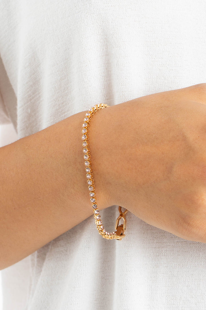 Joya Swarovski dorado, vista posterior – ClosetRehab