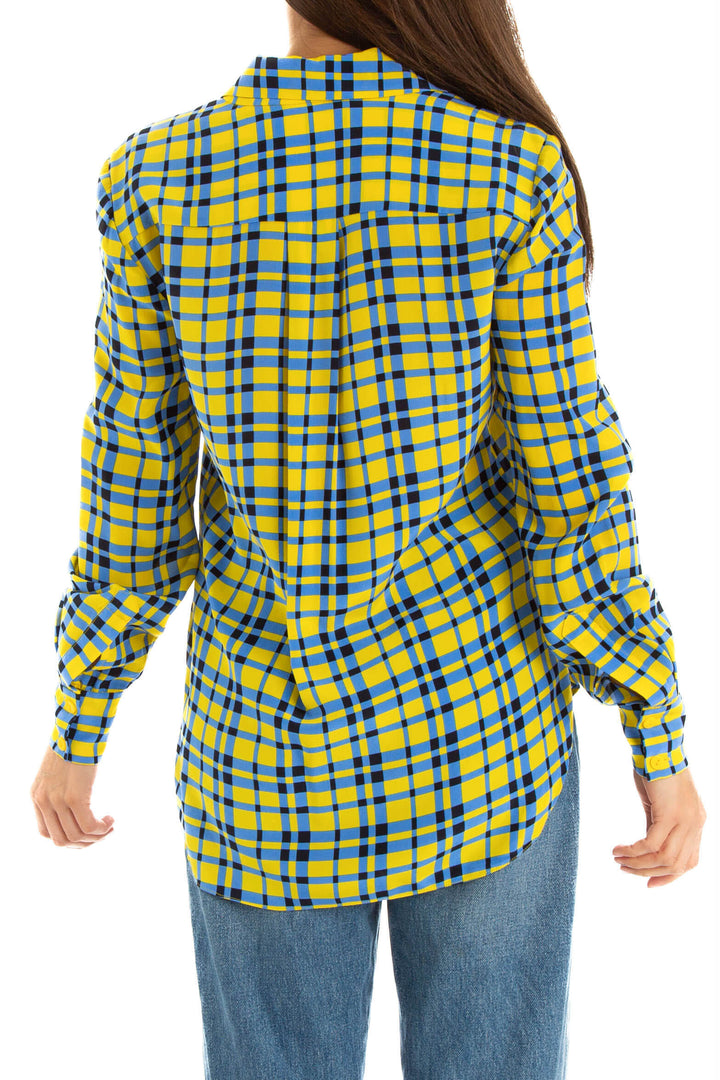 Blusa Diane Von Furstenberg amarillo, vista posterior – ClosetRehab