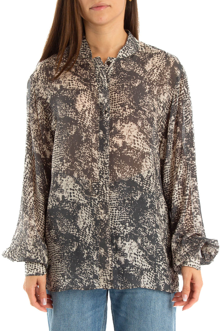 Blusa Rachel Zoe gris, vista frontal – ClosetRehab