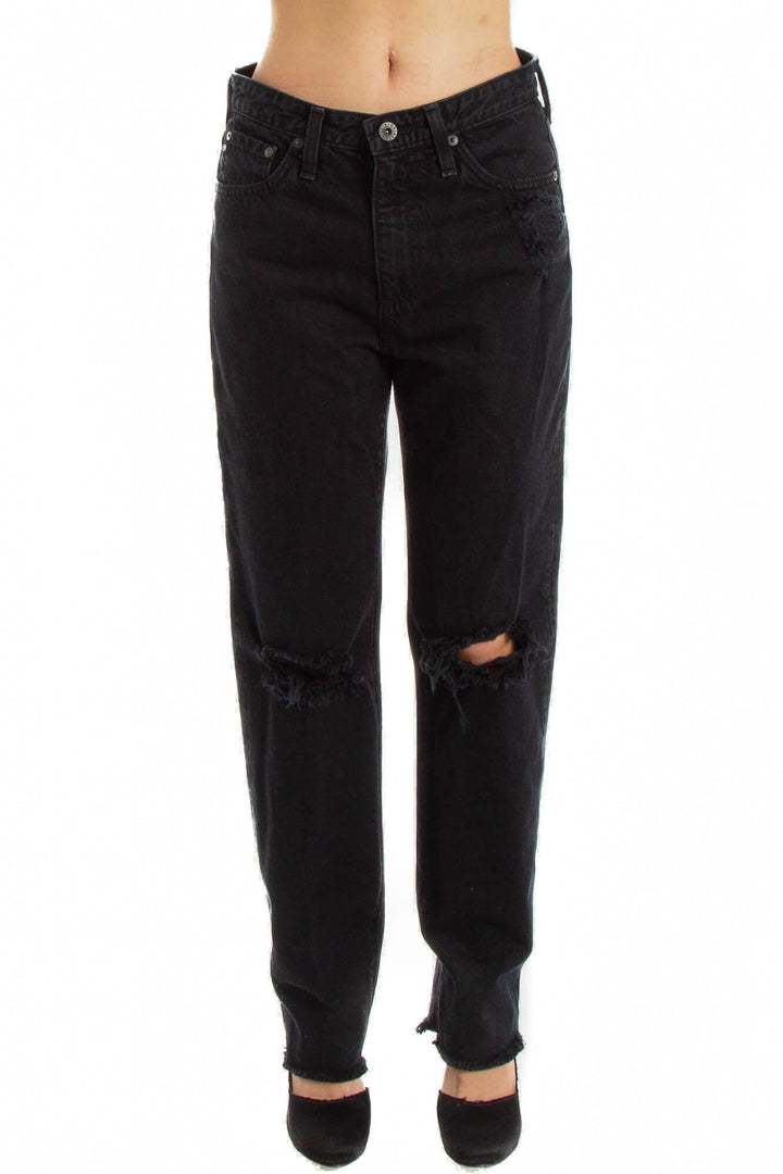Jeans Adriano Goldschmied negro, vista frontal – ClosetRehab