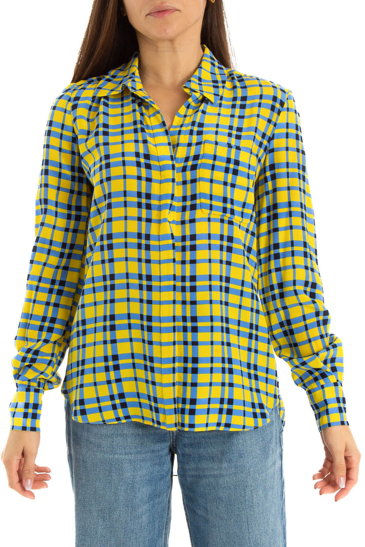 Blusa Diane Von Furstenberg amarillo, vista frontal – ClosetRehab