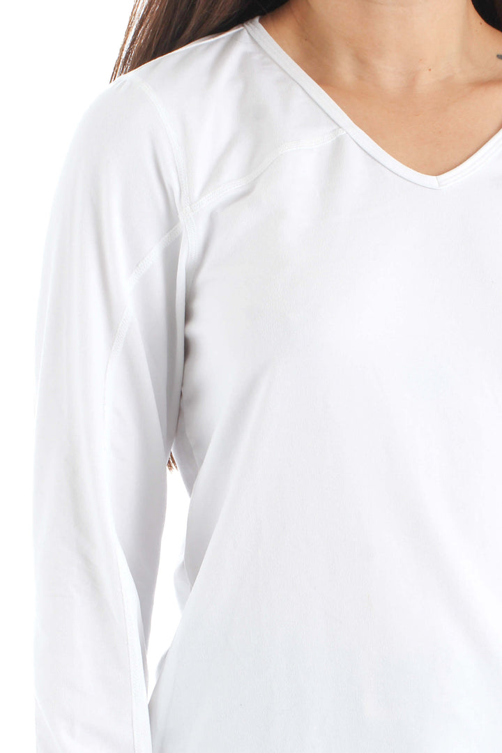 Blusa Danskin blanco, vista lateral – ClosetRehab