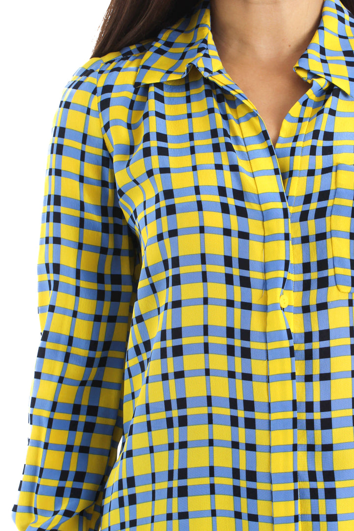 Blusa Diane Von Furstenberg amarillo, vista lateral – ClosetRehab