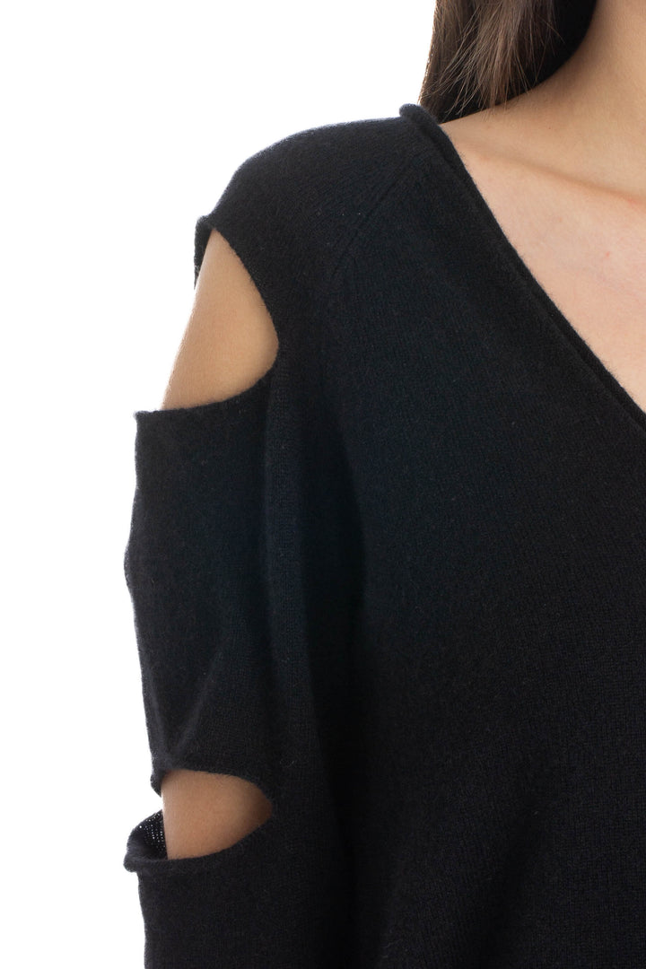 Suéter Aqua Cashmere negro, detalle 5 – ClosetRehab