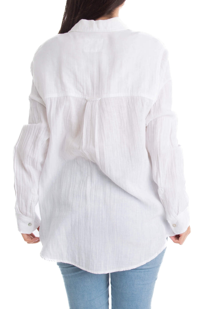 Blusa Rails blanco, vista lateral – ClosetRehab