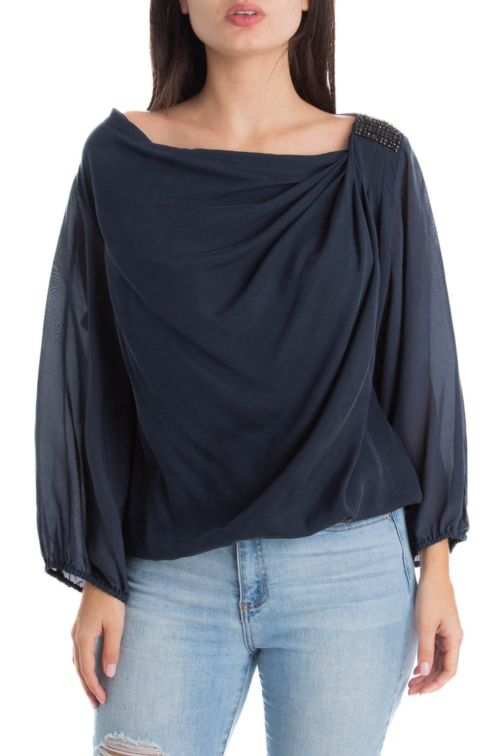 Blusa Alice + Olivia azul, vista frontal – ClosetRehab
