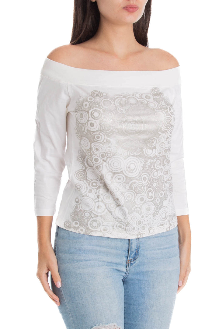 Blusa Barabara Bui Initials beige, vista posterior – ClosetRehab