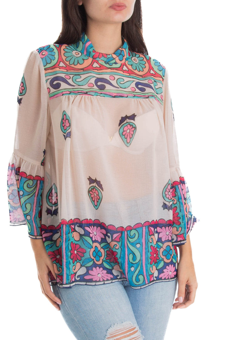 Blusa Anna Sui café, vista posterior – ClosetRehab