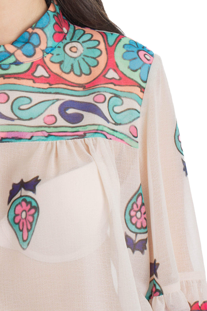 Blusa Anna Sui café, detalle – ClosetRehab