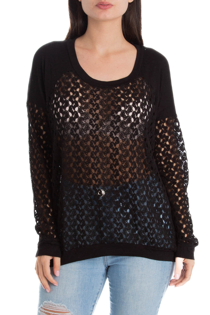 Blusa Bobeau negro, vista frontal – ClosetRehab