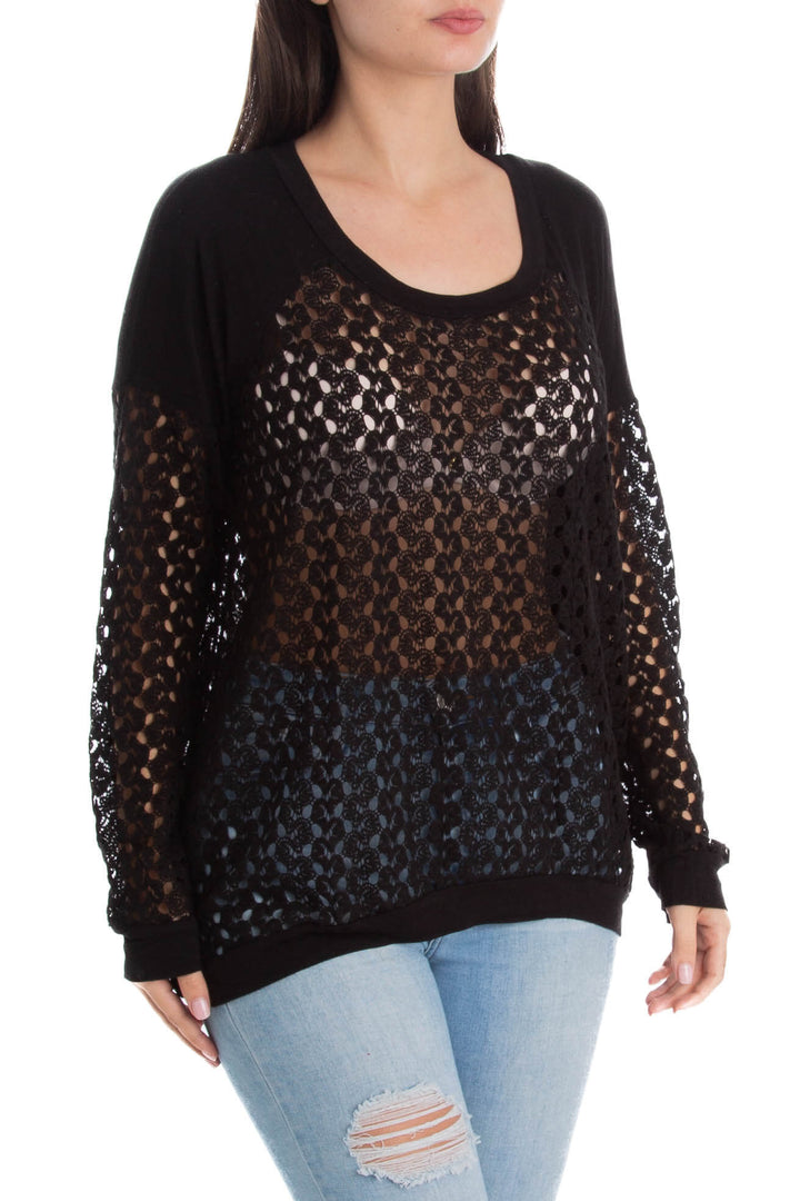 Blusa Bobeau negro, vista posterior – ClosetRehab