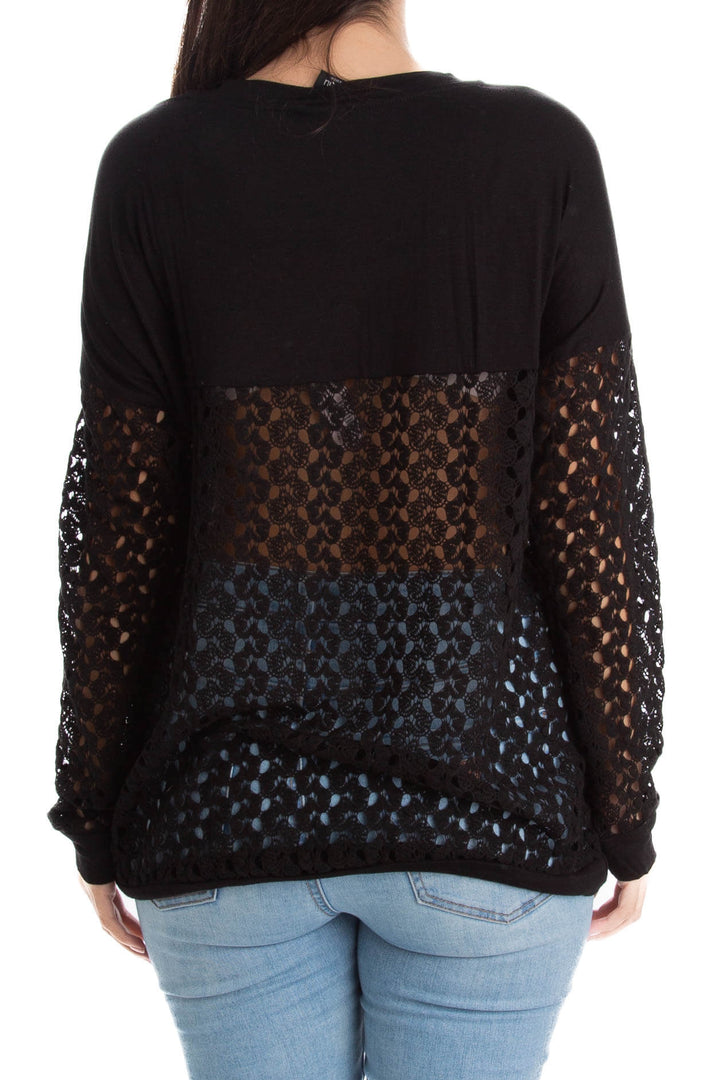 Blusa Bobeau negro, vista lateral – ClosetRehab