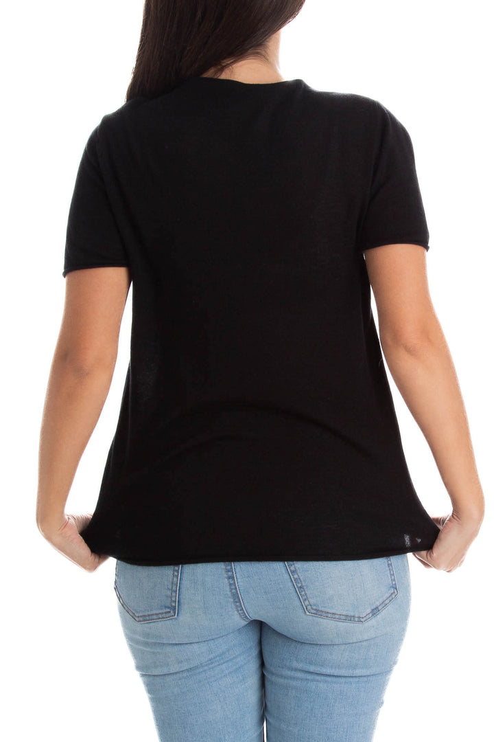 Blusa Zara Knit negro, vista lateral – ClosetRehab