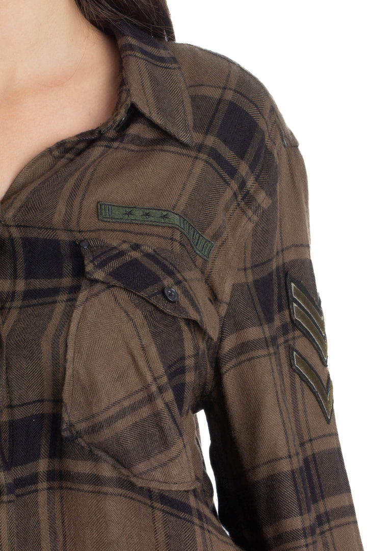 Blusa Rails verde, detalle – ClosetRehab