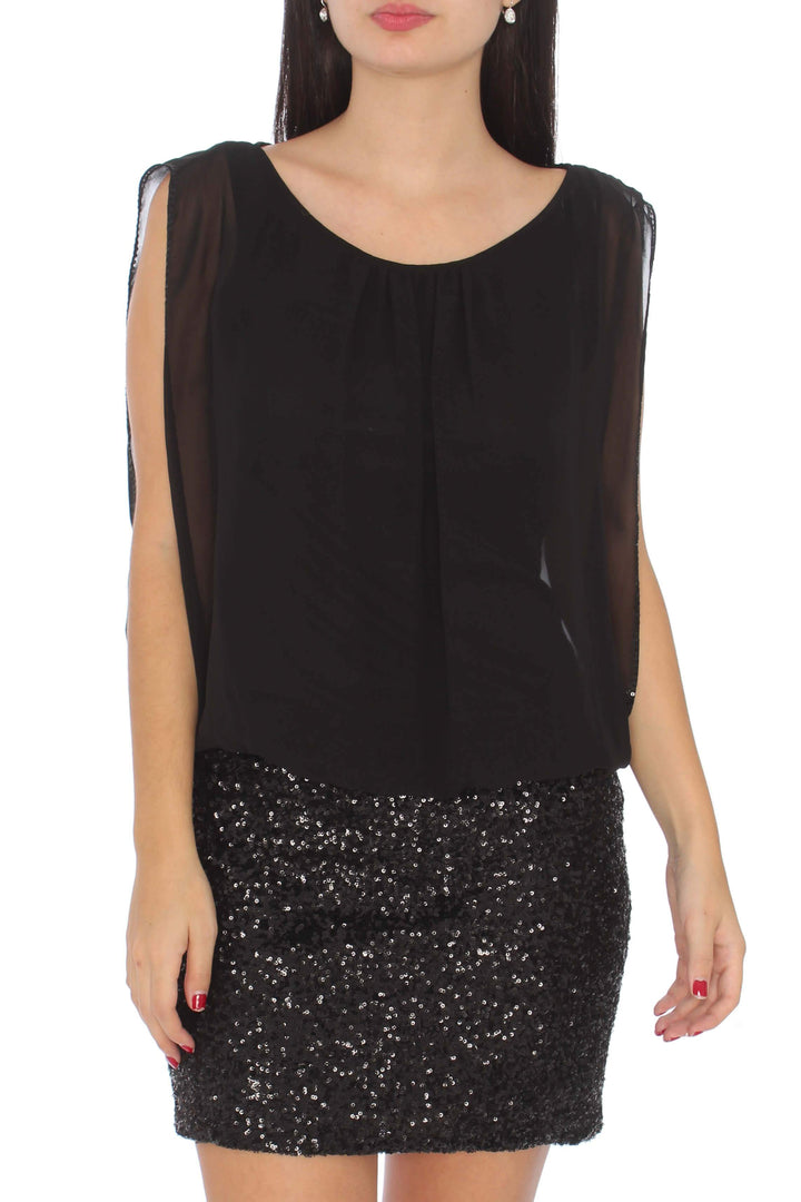 Vestido Aidan Matox negro, vista frontal – ClosetRehab