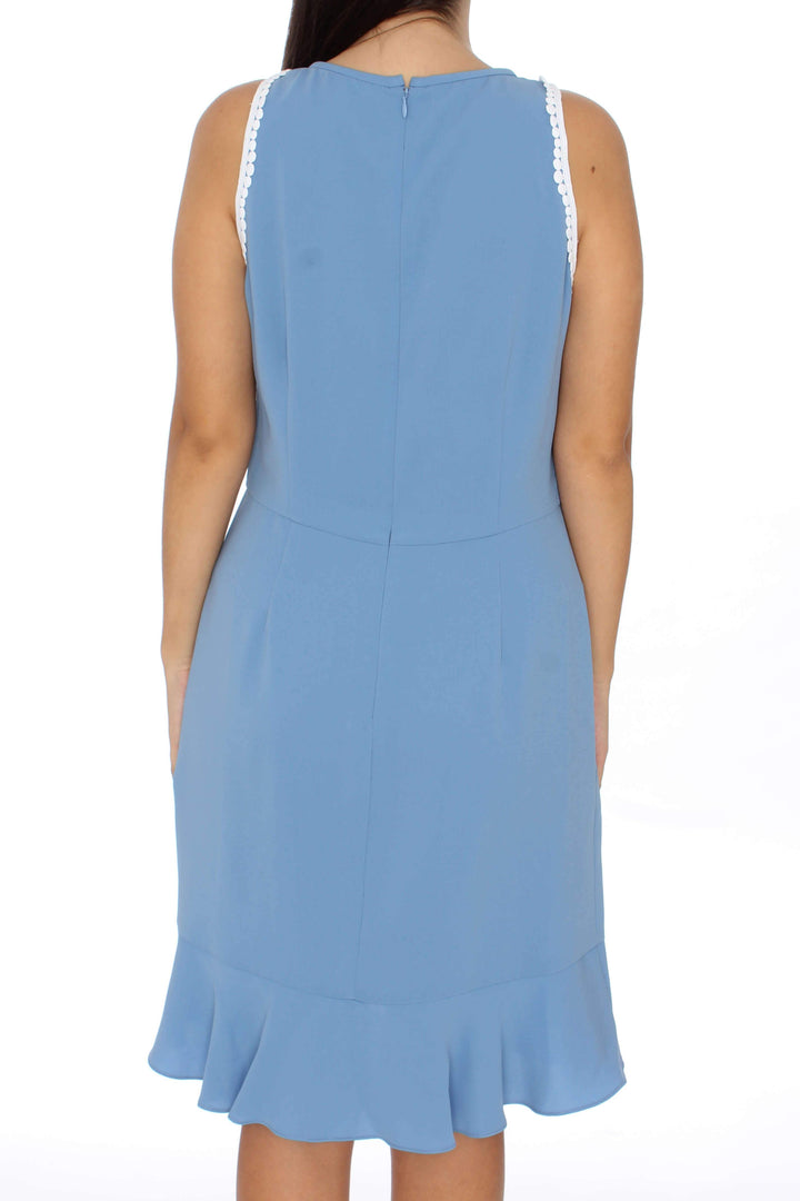 Vestido Shoshanna azul, vista posterior – ClosetRehab