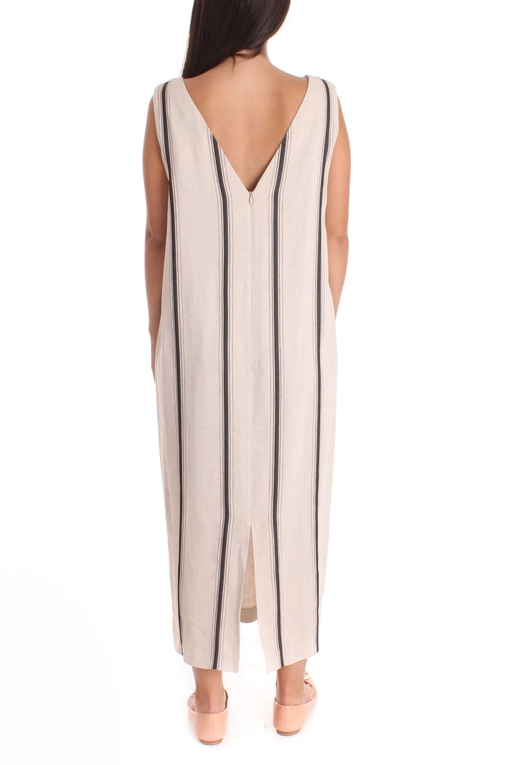 Vestido Ambrosi beige, vista posterior – ClosetRehab
